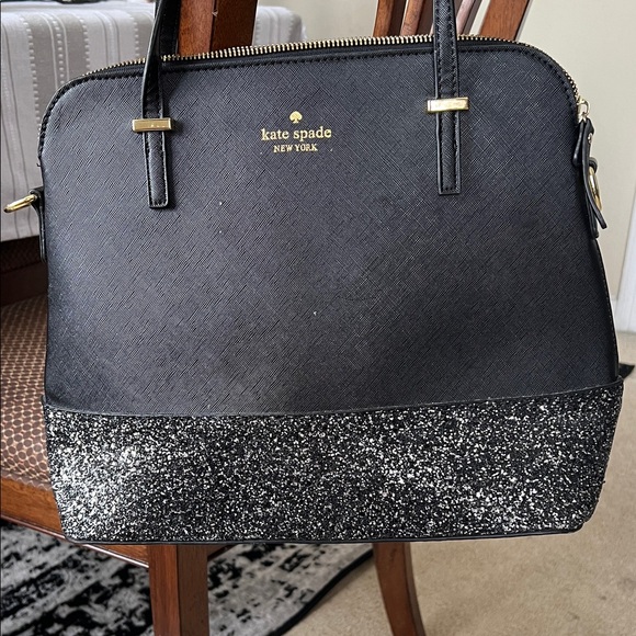 kate spade Handbags - kate spade black glitter bottom dome satchel